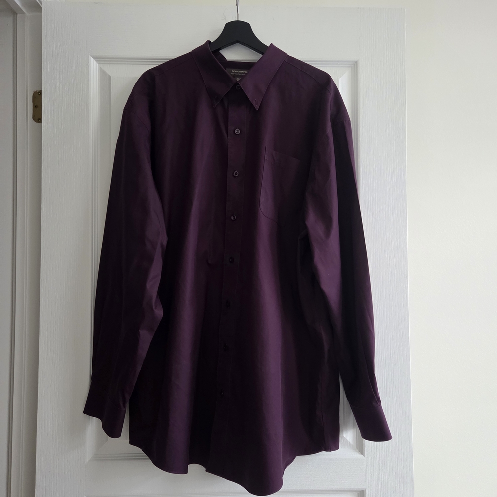 Denver Hayes Men's Casual Button Down Shirt - Deep Purple